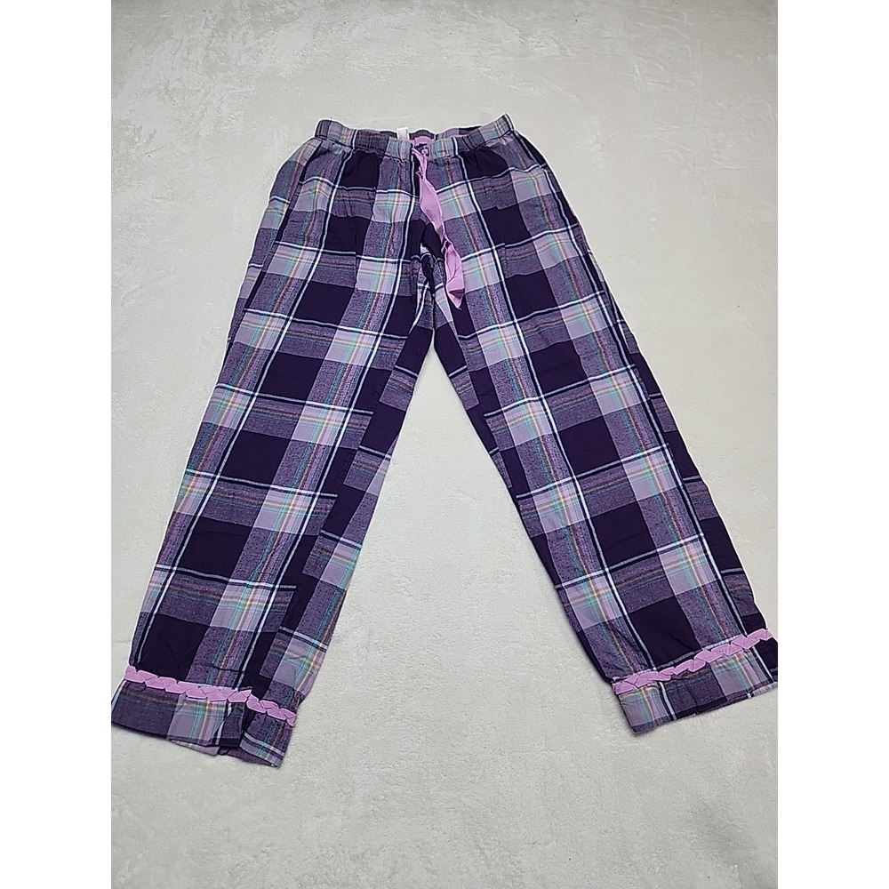 Victoria's Secret Lavender Purple Cotton Lounge Pajama Pants Women's Small Plaid